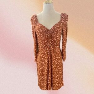 Orange along Sleeve Floral Trixxie Dress